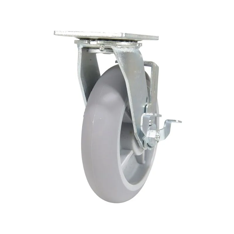 Vestil CST-F34-8X2DK-SWB Thermoplastic Rubber Swivel With Brake Caster