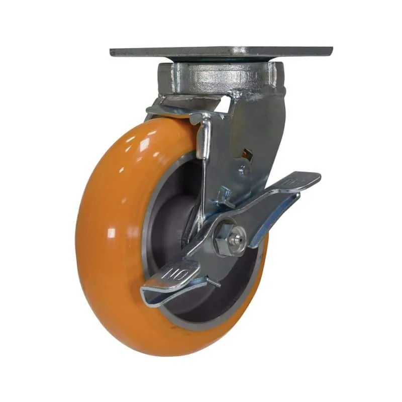 Vestil CST-F40-6X2SI-SWB Polyurethane Swivel With Brake Caster