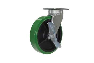 Vestil CST-F40-8X2DT-SWB Polyurethane Swivel With Brake Caster