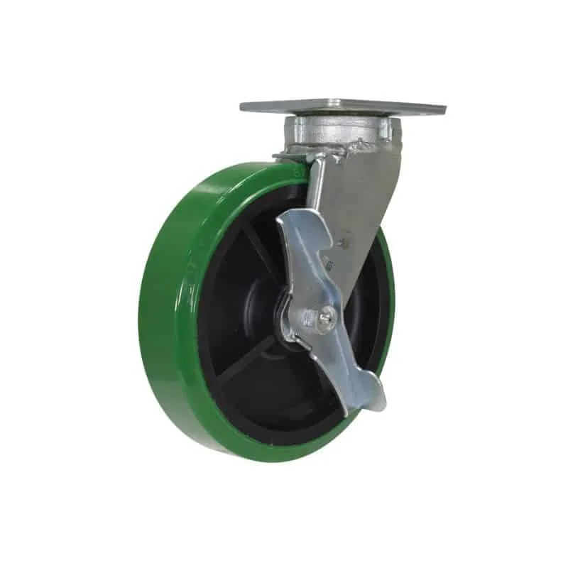 Vestil CST-F40-8X2DT-SWB Polyurethane Swivel With Brake Caster