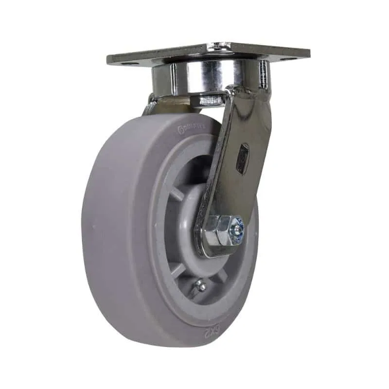 Vestil CST-FC47-6X2DK-S Thermoplastic Rubber Swivel Caster