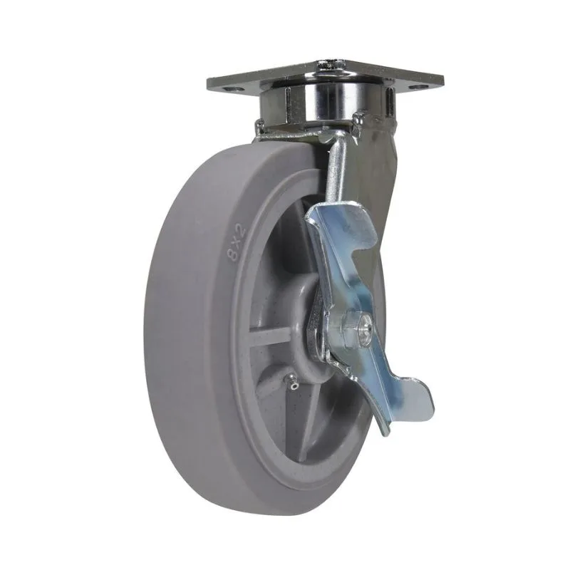 Vestil CST-FC47-8X2DK-S Duratek Thermoplastic Rubber Swivel Caster