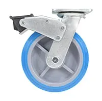 Vestil CST-KB-8X2PUP-SWTB caster wheel shown from an alternate angle