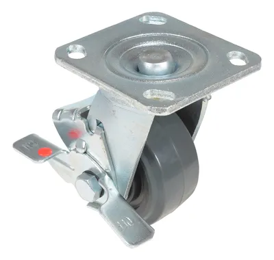 Vestil CST-KSM-4X2MR-SWB Rubber Swivel With Brake Caster