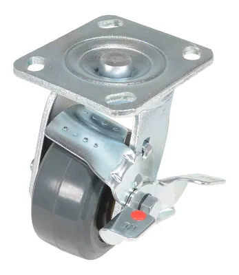 Vestil CST-KSM-4X2MR-SWB Rubber Swivel With Brake Caster