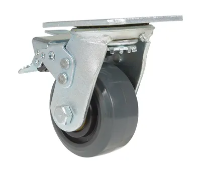 Vestil CST-KSM-4X2MR-SWTB Rubber Swivel With Total Brake Caster