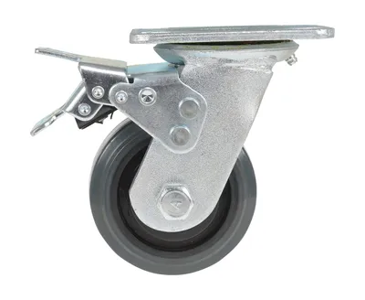 Vestil CST-KSM-4X2MR-SWTB Rubber Swivel With Total Brake Caster