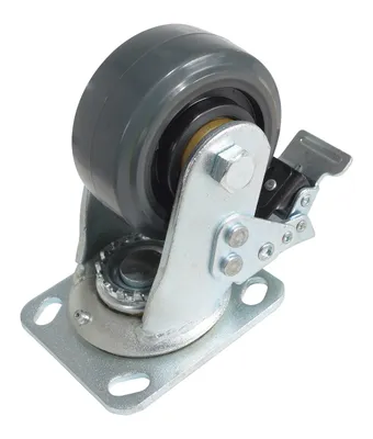 Vestil CST-KSM-4X2MR-SWTB Rubber Swivel With Total Brake Caster