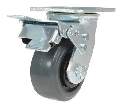 Vestil CST-KSM-4X2MR-SWTB Rubber Swivel With Total Brake Caster