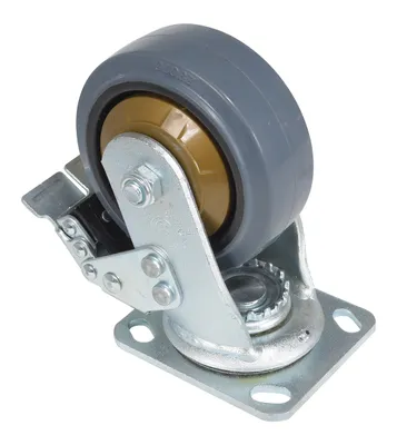 Vestil CST-KSM-5X2MR-SWTB Rubber Swivel With Total Brake Caster