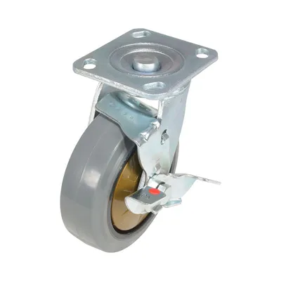 Vestil CST-KSM-6X2MR-SWB Rubber Swivel With Brake Caster