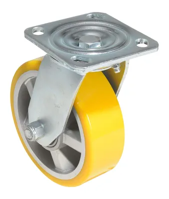 Vestil CST-PY-6X2PUA-S caster wheel shown from an alternate angle