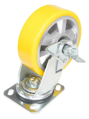 Vestil CST-PY-6X2PUA-SWB caster wheel shown from an alternate angle
