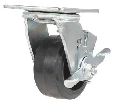 Vestil CST-VE-4X2MR-SWB Rubber Swivel With Brake Caster