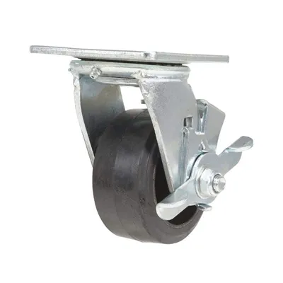 Vestil CST-VE-4X2MR-SWB Rubber Swivel With Brake Caster