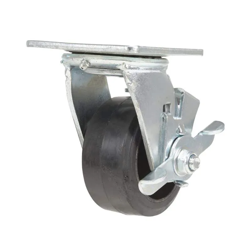Vestil CST-VE-4X2MR-SWB Rubber Swivel With Brake Caster