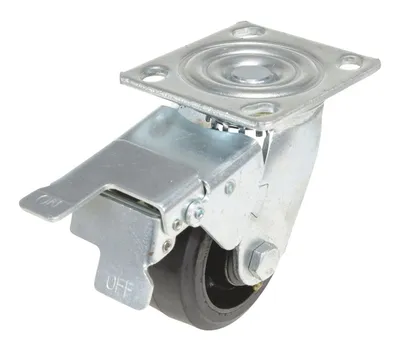 Vestil CST-VE-4X2MR-SWTB Rubber Swivel With Total Brake Caster