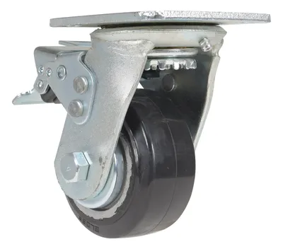 Vestil CST-VE-4X2MRA-SWTB Rubber Swivel With Total Brake Caster 2