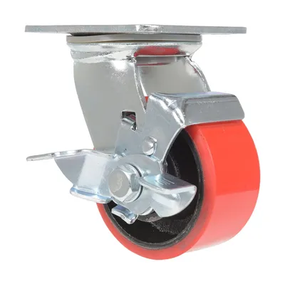 Vestil CST-VE-4X2PU-SWB Polyurethane Swivel With Brake Caster