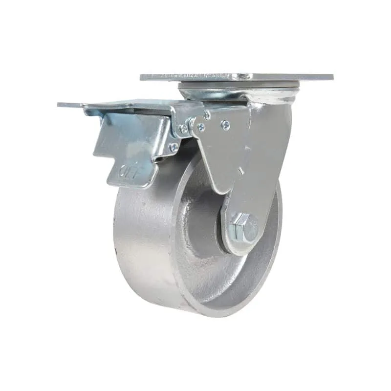 Vestil CST-VE-5X2CI-SWTB Cast IronSteel Swivel With Total Brake Caster
