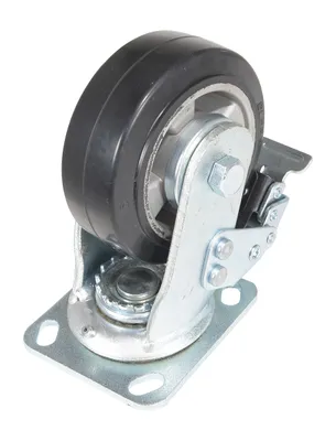 Vestil CST-VE-5X2MRA-SWTB Rubber Swivel With Total Brake Caster