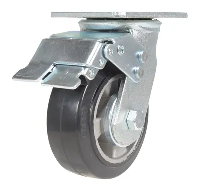 Vestil CST-VE-5X2MRA-SWTB Rubber Swivel With Total Brake Caster
