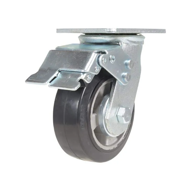 Vestil CST-VE-5X2MRA-SWTB Rubber Swivel With Total Brake Caster