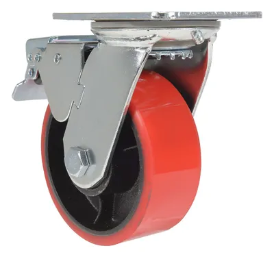 Vestil CST-VE-5X2PU-SWTB caster wheel shown from an alternate angle