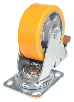 Vestil CST-VE-5X2PUA-SWTB caster wheel shown from an alternate angle