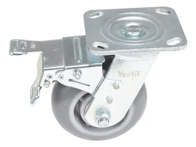 Vestil CST-VE-5X2TPR-SWTB caster wheel shown from an alternate angle