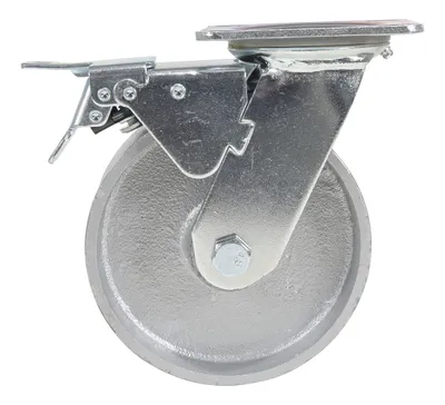 Vestil CST-VE-6X2CI-SWTB caster wheel shown from an alternate angle