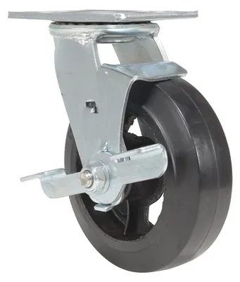 Vestil CST-VE-6X2MR-SWB Rubber Swivel With Brake Caster