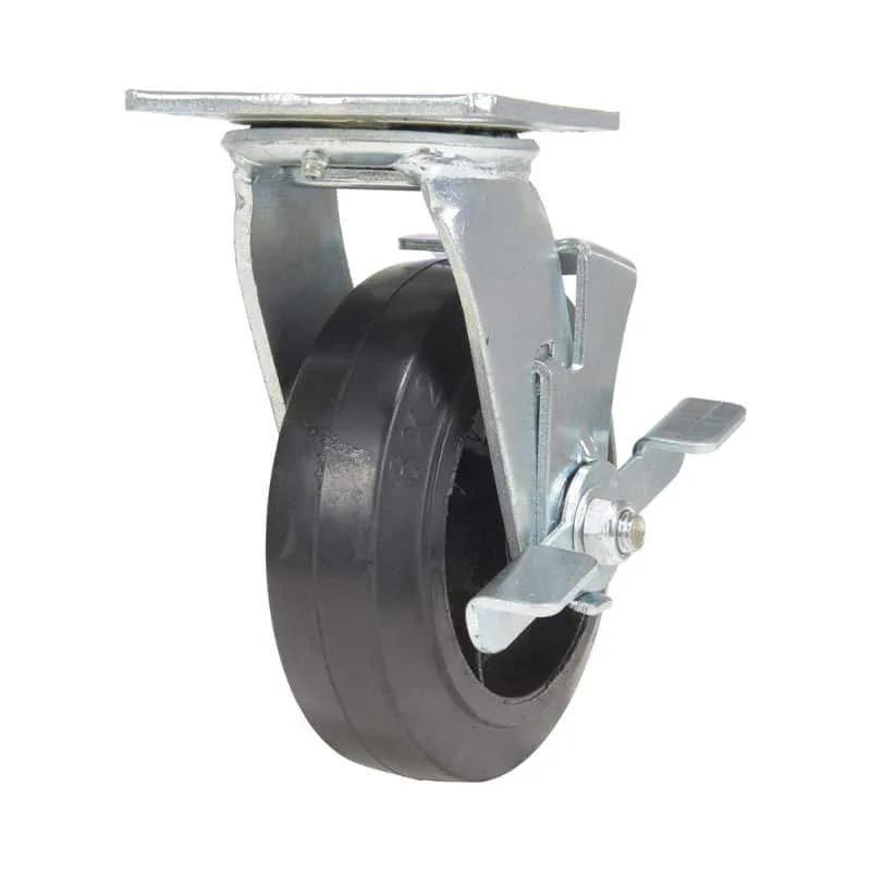 Vestil CST-VE-6X2MR-SWB Rubber Swivel With Brake Caster