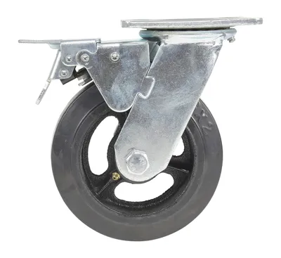 Vestil CST-VE-6X2MR-SWTB Rubber Swivel With Total Brake Caster