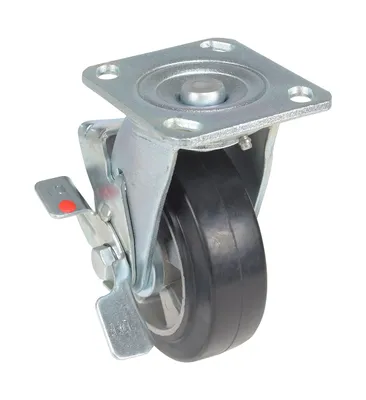 Vestil CST-VE-6X2MRA-SWB Rubber Swivel With Brake Caster
