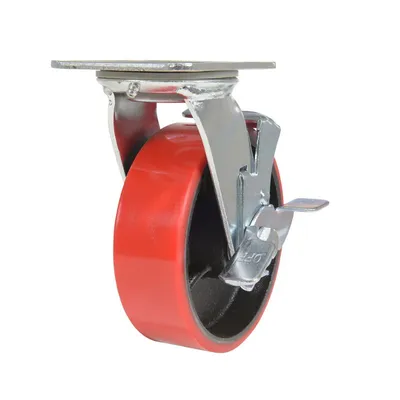 Vestil CST-VE-6X2PU-SWB Polyurethane Swivel With Brake Caster