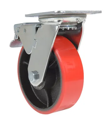Vestil CST-VE-6X2PU-SWTB Polyurethane Swivel With Total Brake Caster 2