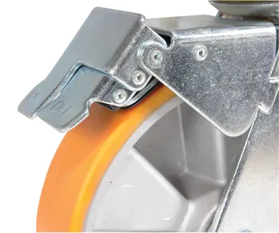 Vestil CST-VE-8X2PUA-SWTB caster wheel shown from an alternate angle
