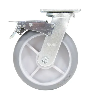 Vestil CST-VE-8X2TPR-SWTB Thermoplastic Rubber Swivel With Total Brake Caster