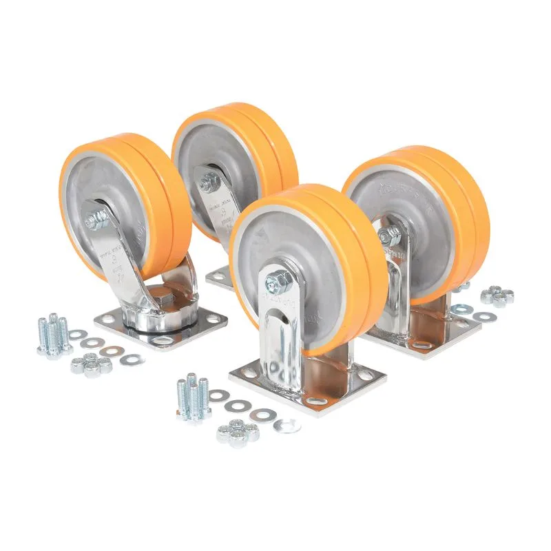 Vestil D-CK4-C15C Polyurethane Caster Kit 6000 lb. Capacity