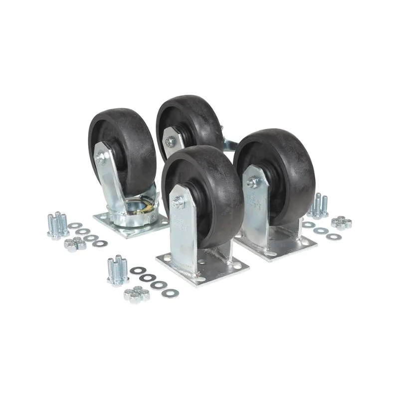 Vestil D-CK4-C23C Glass-Filled Nylon Caster Kit 8000 lb. Capacity