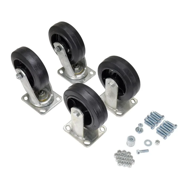 Vestil D-CK4-MR6-2 Mold On Rubber Caster Kit 2400 Lb. Capacity