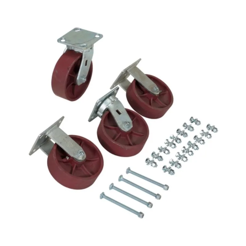 Vestil D-CK4-SC6-2HD Ductile Steel Caster Kit 8000 Lb. Capacity