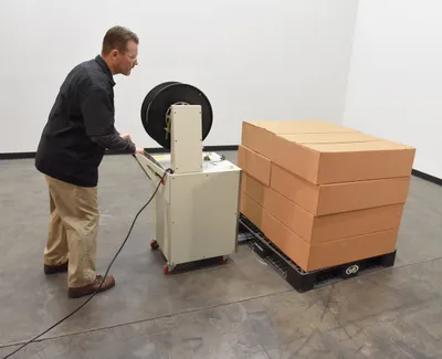 Vestil DBA-130 strapping dispenser shown from an alternate angle