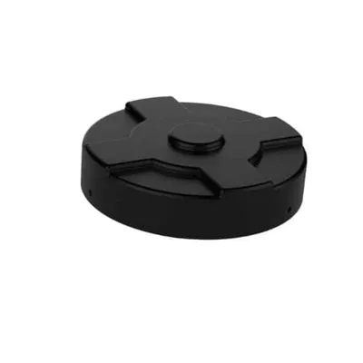 Vestil DC-P-55-CAN-BK Low-Density Polyethylene Drum Recycling Lid Closed