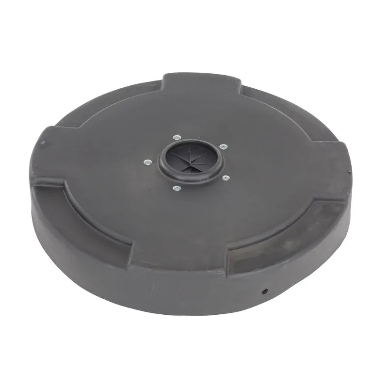 Vestil DC-P-55-CANF-BK Low-Density Polyethylene Drum Recycling Lid with Flaps Closed
