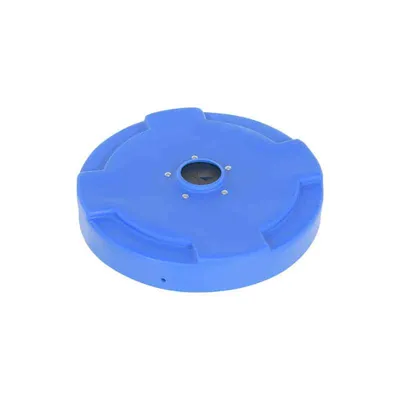 Vestil DC-P-55-CANF-BU Low-Density Polyethylene Drum Recycling Lid with Flaps Closed