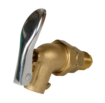 Vestil DFT-ADJ Brass Manual Drum Faucet with Spring Loaded Handle 2
