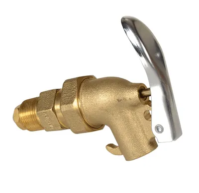 Vestil DFT-ADJ Brass Manual Drum Faucet with Spring Loaded Handle