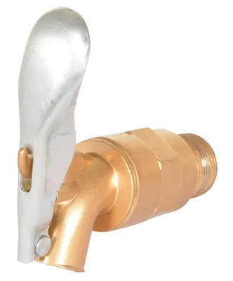 Vestil DFT-AL Brass Plated Aluminum Manual Drum Faucet with Lockable Handle 2